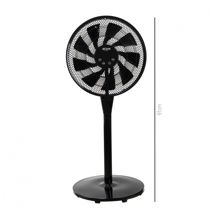 Ventilator de podea Bohm 16", 25W, 8 viteze, Inaltime reglabila 129cm, Ecran LED, Telecomanda, Negru [6]