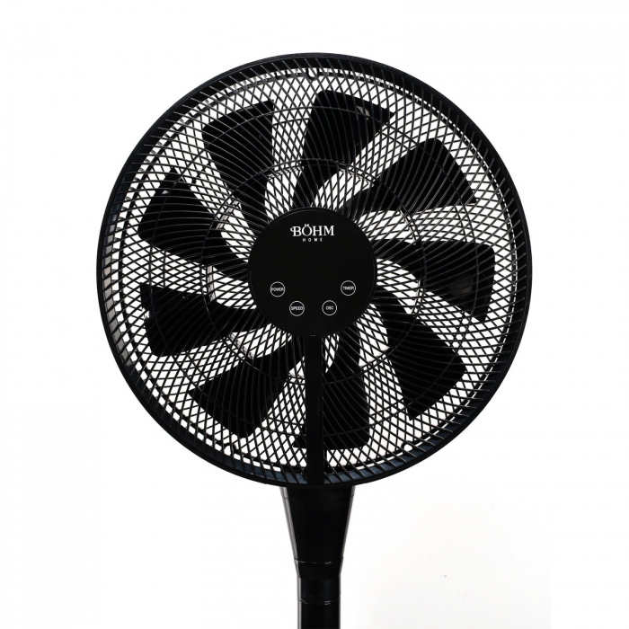 Ventilator de podea Bohm 16", 25W, 8 viteze, Inaltime reglabila 129cm, Ecran LED, Telecomanda, Negru [3]