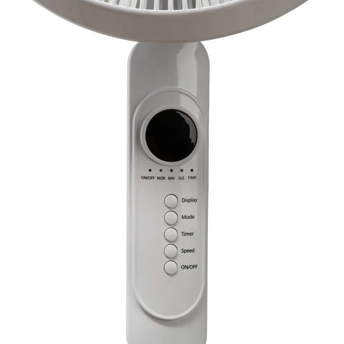 Ventilator de podea Bohm 16", 45W, 3 viteze, Inaltime reglabila 125cm, Ecran LED, Telecomanda, Functie de oscilatie 75°, Alb [4]