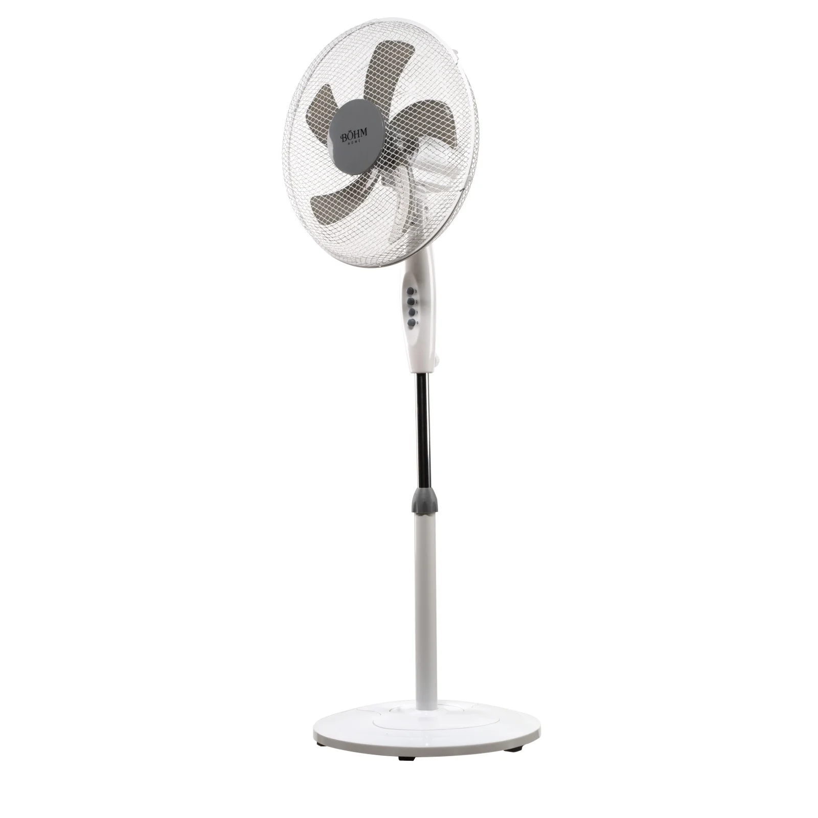 Ventilator de podea Bohm 16  , 50W, 3 viteze, Inaltime reglabila 125cm, Alb