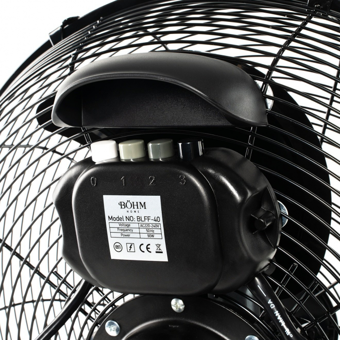 Ventilator de podea Bohm 16", 90W, 3 viteze, Unghi de inclinare reglabil, Negru [8]