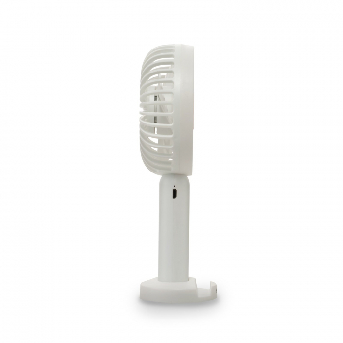 Ventilator portabil Bohm 4", 4.5W, 5 viteze, incarcare USB,  Acumulator 1200mAh, Afisaj LED, Alb [4]