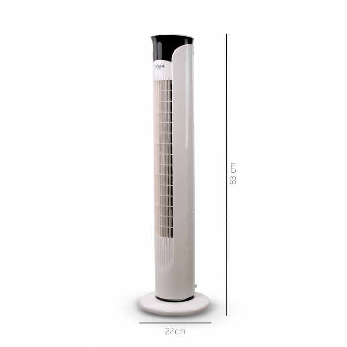 Ventilator turn Bohm 32", 45W, 3 viteze, Functie de oscilatie 70°, Indicator LED, Telecomanda, Alb [2]