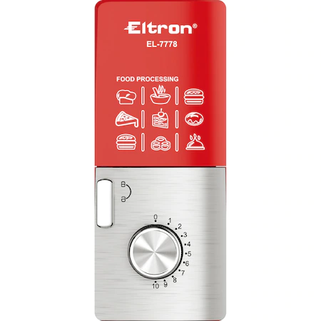 Mixer cu bol Eltron EL7778, 1900W, 10 viteze, Bol inox 6L, Tel/Carlig/Paleta/Spatula, Rosu [2]