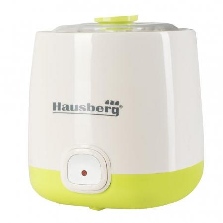Aparat pentru preparat iaurt natural HAUSBERG HB-2190, 20W, Capacitate 1L, Alb/Verde [1]