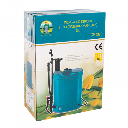 Pompa de stropit Micul Fermier, Pandora 2 in 1 (acumulator+ manuala), 16L [10]