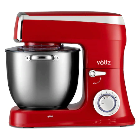 Mixer cu bol Voltz V51115A, 2100W, 6 viteze, Bol inox 7.5L, Tel/Carlig/Paleta/Spatula, Rosu [0]