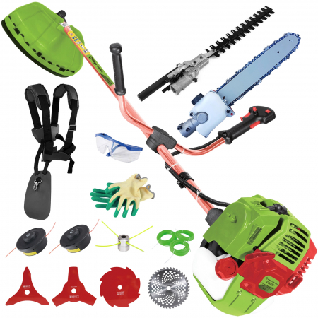 Motocositoare MegaGarden MGD 9600 Profesional, Accesoriu fierastrau, Accesoriu gard viu, 7.8CP, 14 accesorii incluse, benzina 2 timpi, 12.000RPM [0]