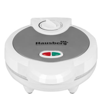 Aparat waffe Hausberg HB-3562, 4 compartimente, 1100-1300W, Inox, Alb [0]