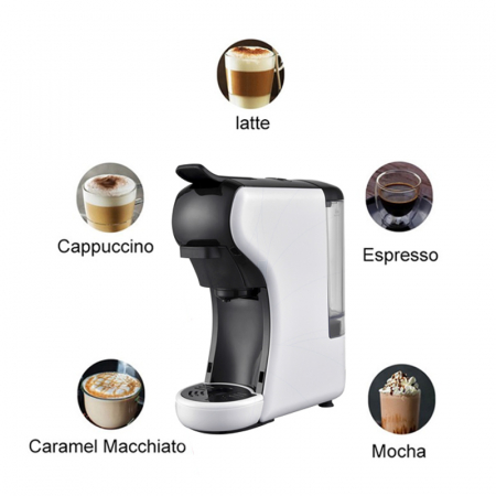 Espressor electric 3 in 1 cafea Zephyr ZP1171K, 1450W, 19bar, Capacitate rezervor 0.6L, Alb/Negru [2]