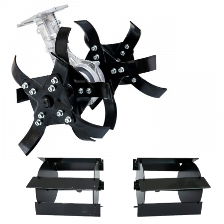 Accesorii pentru motocoase - Accesoriu tip Cultivator + Prasitoare , 28mm*9T pentru motocoasa, model premium universal, Mencoza