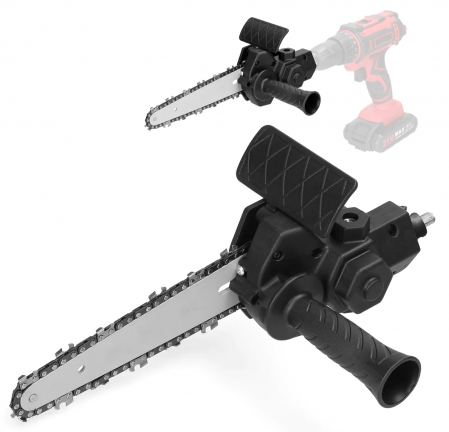 Masini de gaurit si insurubat - Adaptor tip minifierastrau (drujba), pentru bormasina, multifunctional, portabil, lama si lant 6”