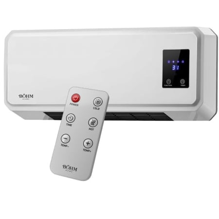 Echipamente de incalzire - Aeroterma de perete cu telecomanda BÖHM, 2 trepte putere 1000/2000W, timer, suprafata incalzire 20-25 m²