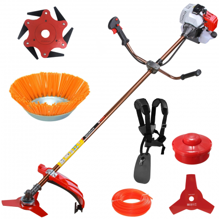 Pachet Motocoasa AKIRA Japan 8CP, Accesoriu tip perie matura,  Disc 6T cu dinti mobili, accesorii incluse, Profesionala [0]