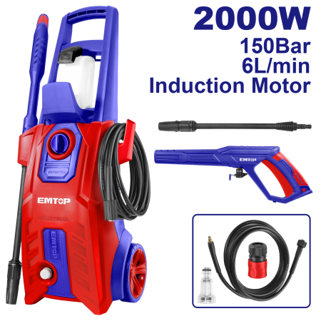 Aparate spalat cu presiune - Aparat de spalat cu presiune 2000W, 150 bar, 6L/min, furtun 5m - EHPW2001, EMTOP