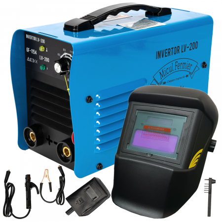 Aparat de sudura invertor Micul Fermier LV-200, 200A, Albastru, Accesorii incluse [0]