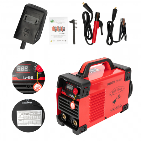 Aparat de sudura invertor Micul Fermier LV-300S, 300A, Rosu, Accesorii incluse [1]