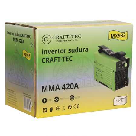 Aparat de sudura tip invertor Craft-Tec MMA420A, 420Ah, protectie supraincalzire, cooler de racire [6]