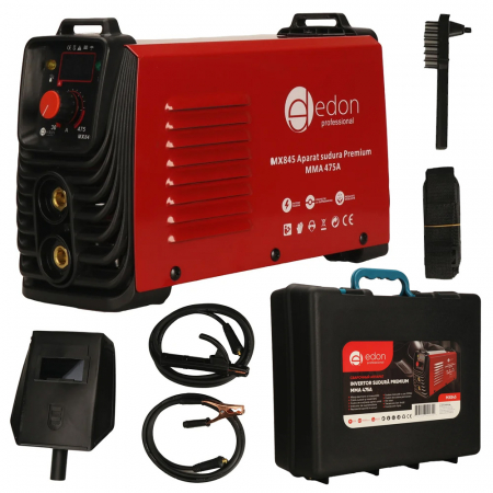 Sudura - Aparat de sudura tip invertor EDON PROFESSIONAL MMA475A, 475Ah, cablu electrod 3 metri, afisaj electronic, protectie supraincalzire, ventilator de racire