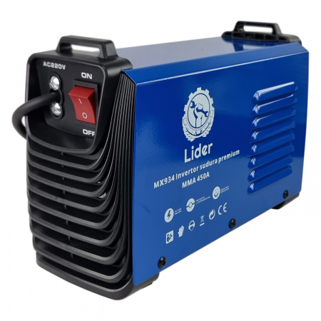 Aparat de sudura tip invertor LIDER MMA450A, 450Ah, cablu electrod 3 metri, afisaj electronic, protectie supraincalzire, vnetilator de racire [2]