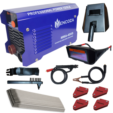 Aparate de sudura - Aparat de sudura tip invertor Mencoza MMA 400S, 400Ah, anti-lipire, protectie anti-incalzire, afisaj,  electrozi 1.6-5mm, toate accesoriile incluse