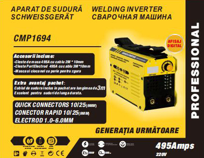 Aparat de sudura tip invertor Ural Altai by Campion,  MMA 495, Cablu 3m, Afisaj digital, Next Generation, Ventilator de racire, Anti-Lipire [2]