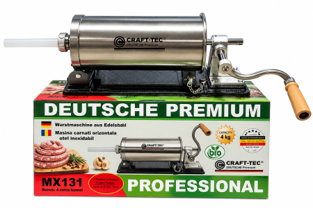 Aparat de umplut carnati orizontal 4Kg Craft-Tec, 4 palnii incluse [1]