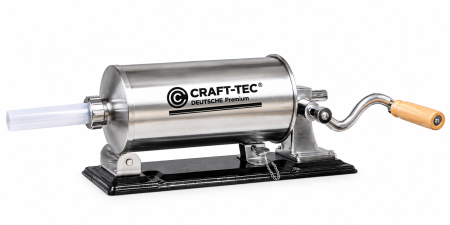 Aparate carnati - Aparat de umplut carnati orizontal 6Kg Craft-Tec, 5 palnii incluse