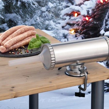 Aparat de umplut carnati, Orizontal, Inox, Capacitate 2.5 kg, 3 Palnii Incluse [9]