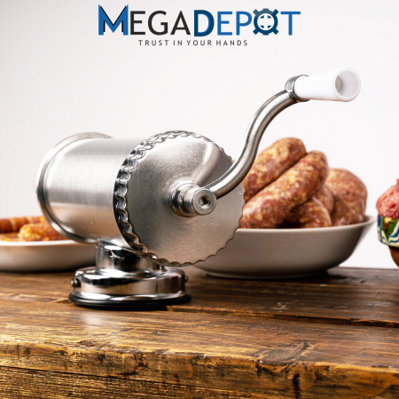 Aparat de umplut carnati, Orizontal, Inox, Capacitate 2.5 kg, 3 Palnii Incluse [7]