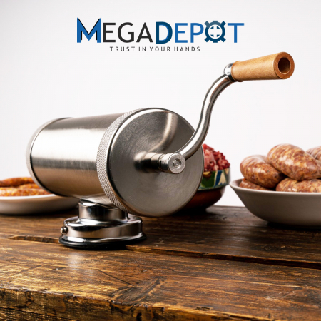 Aparat de umplut carnati, Orizontal, Inox, Capacitate 3 kg, 3 Palnii Incluse [8]
