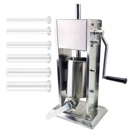 Aparate carnati - Aparat de umplut carnati profesional Elefant ML-S3, 3Kg, Mecanic, Inox-integral, 6 palnii incluse