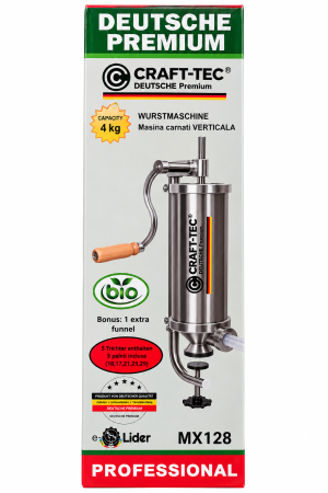 Aparat de umplut carnati vertical 4Kg Craft-Tec, 5 palnii incluse [2]