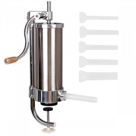 Bucatarie - Aparat de umplut carnati, vertical, inox, capacitate 4 kg, 5 palnii incluse, sistem anti bule