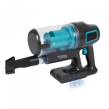 Aspirator cu acumulator Detoolz, 120W, Capacitate 0.8L, 21.6V/ 2200mAh, Turquoise [8]