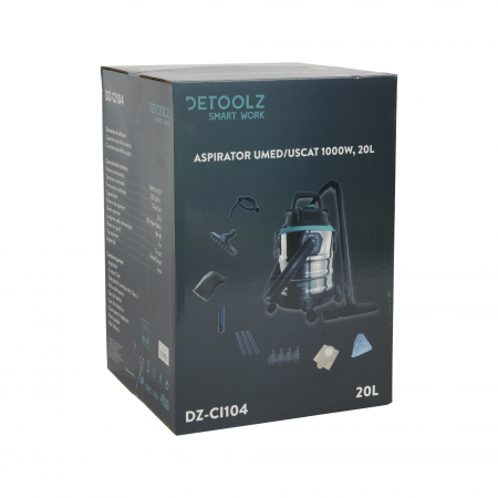 Aspirator Detoolz DZ-CI104, 1000W, Aspirare uscata/umeda, 20L, Inox [6]