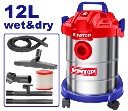 Scule electrice - Aspirator electric 12L, curatare umeda si uscata, filtru HEPA - EVCR0801, EMTOP