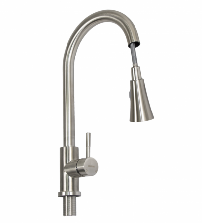 Baterie baie MIXXUS SUS-014-B, Otel inoxidabil, Monocomanda, Racorduri incluse, Chrome [3]