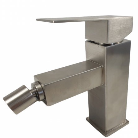 Baterie bideu MIXXUS KUB-002, otel inoxidabil, Cap pipa 360 grade, Monocomanda, Racorduri incluse [0]