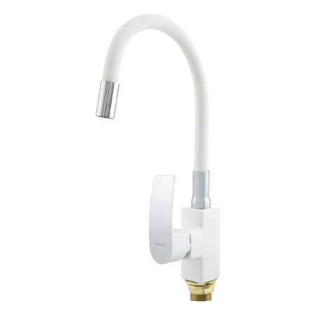 Instalatii sanitare - Baterie bucatarie cu dus flexibil MIXXUS MAGNUM 011 (NUT) WHITE CHROME REFL.