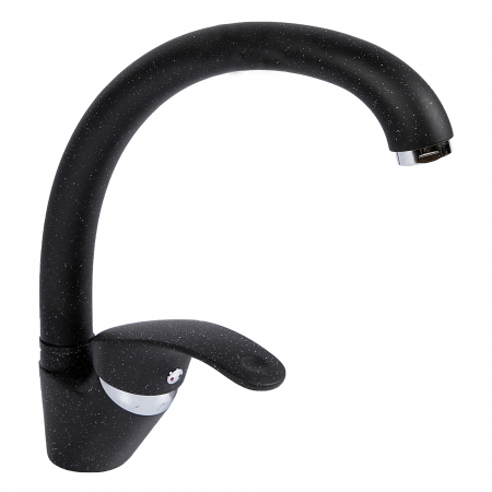 Baterii - Baterie bucatarie Micul Fermier GF-2244, 210mm, Monocomanda, Pipa mobila, Negru