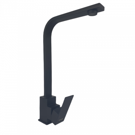 Instalatii sanitare - Baterie bucatarie MIXXUS KUB-011 BLACK, otel inoxidabil, Monocomanda, Racorduri incluse