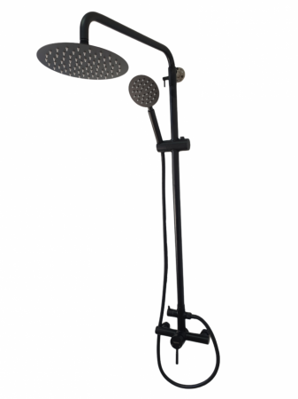 Instalatii sanitare - Baterie de baie cu coloana de dus MIXXUS SUS-003-J, otel inoxidabil, inaltime 120cm, Monocomanda, Neagra