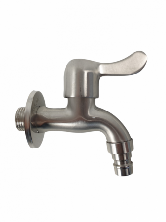 Baterie lavoar apa rece MIXXUS BIB-02, otel inoxidabil, Monocomanda, Racorduri incluse [1]