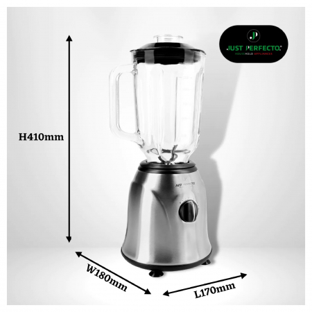Blender cu pahar din sticla Just Perfecto JL-04, 1000W, Capacitate 1.5L, 2Viteze+Puls, Capac detasabil, Baza plastic [3]