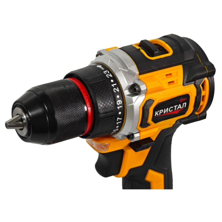 Bormașină cu acumulator DDT-KRISTAL 36V, 2 acumulatori Li-Ion 2.0Ah, motor fara perii (brushless), 2 viteze, cuplu reglabil, sistem autoblocaj,  valiză de transport [12]