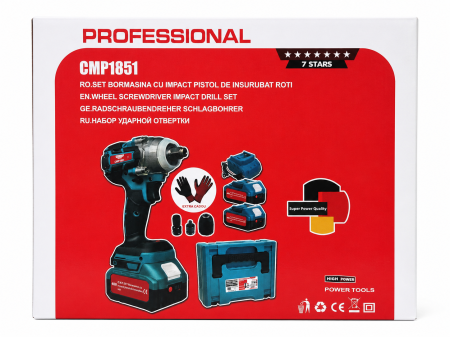 Masina de impact / Bormasina pe acumulator Altai Campion PRO, 48V / 6Ah, Brushless, 400 Nm, 2 Acumulatori, 3 Adaptoare incluse, Geanta de transport [7]