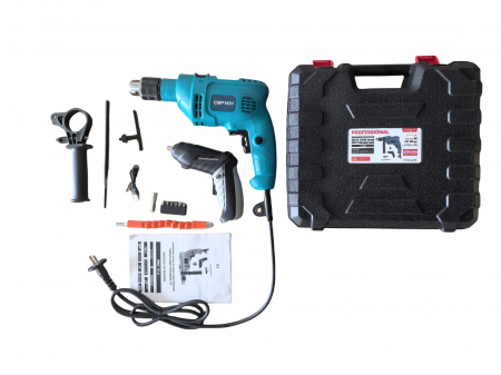 Masini de gaurit si insurubat - Bormasina electrica + Minifiletanta Campion, 35 piese incluse, Geanta de transport