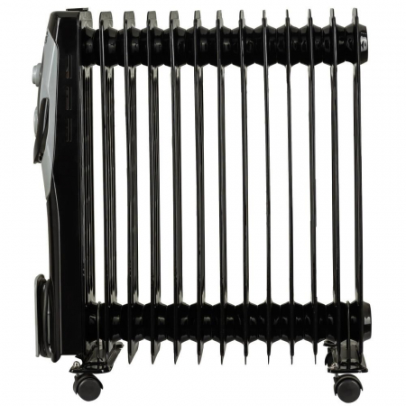 Calorifer electric Hausberg HB-8930NG, 2500 W, 13 elementi, 3 nivele de putere, termostat reglabil, Negru [2]