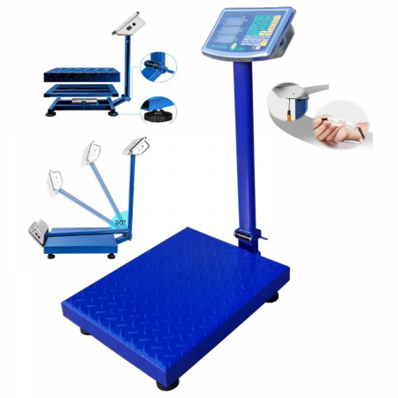 Uz casnic - Cantar electronic 350Kg, Mencoza Lider, cu acumulator, brat rabatabil, picioare ajustabile, fisaj LCD, otel inoxidabil
